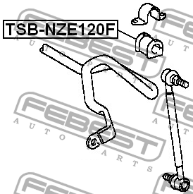 Втулка стабилизатора TOYOTA COROLLA/FIELDER CE121,NZE12,ZZE12 2000.08-2006.09 TS TSB-NZE120F FEBEST
