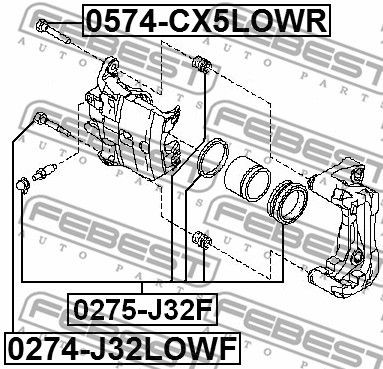 Ремкомплект суппорта переднего 0275-J32F 0275-J32F FEBEST