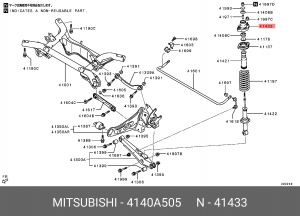 опора амортизатора заднего!\ Mitsubishi ASX 10-16/Lancer 03>/Outlander 2001> 4140A505 MITSUBISHI
