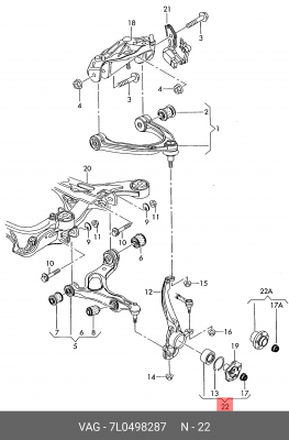 Подшипник ступицы 7L0498287 7L0 498 287 VAG