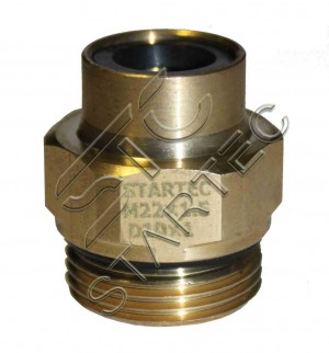 Соединитель трубки ПВХ,полиамид d=8х1.0мм (наружная резьба) М22х1.5 прямой латун INF.21.2208 STARTEC