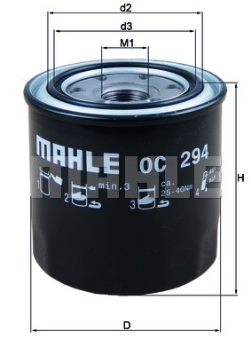 Фильтр масляный OC294 OC294 MAHLE KNECHT
