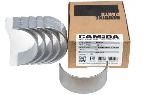 Вкладыш коленвала шатунный нижний ремонт. (0.25 мм) КАМАЗ дв. Cummins 6CT, ISC,  104112 CAMIDA
