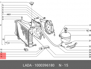 Втулка ВАЗ-2121-21214 крепления радиатора АвтоВАЗ 00001-0003961-80 LADA VAZ