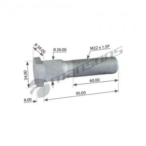 шпилька ступицы колеса! M22x1.5x95 Gigant, LOHR 870.012 MANSONS