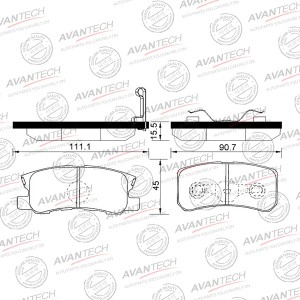 Колодки тормозные дисковые Avantech задние (противоскрипная пластина в компл.) AV828 AVANTECH