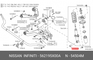 сайлентблок амортизатора передн.!\Nissan Pathfinder 05> 562195X00A NISSAN