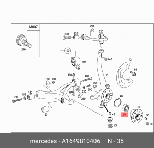 подшипник ступицы ! \ MB X164/W164/W251/V251 06> A 164 981 04 06 MERCEDES BENZ
