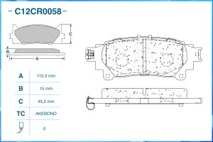 Тормозные колодки задние Low Metallic C12CR0058 C12CR0058 CWORKS