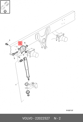 Кронштейн амортизатора заднего/подъемного моста 22022527 VOLVO