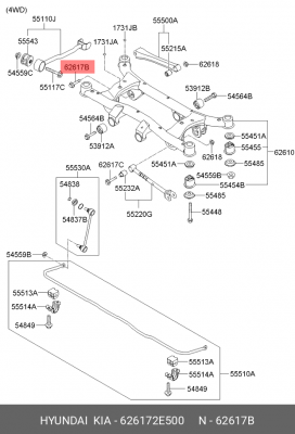 болт подвески!М14 \ Hyundai Tucson 04> 626172E500 HYUNDAI