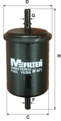 фильтр топливный!\Renault Laguna/Megane 1.6-3.0 96>, Peugeot 106-406 1.1-3.0 95> BF-671 MFILTER AUTOMOTIVE FILTERS