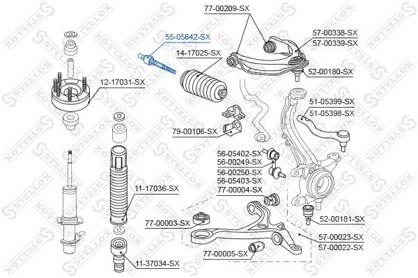 тяга рулевая! L=145\ Honda Accord all 98> 55-05642-SX STELLOX