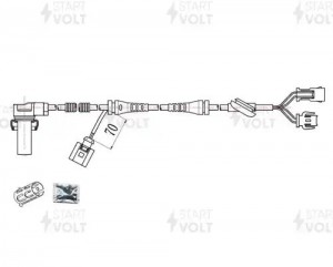 Датчик ABS для а/м VAG Passat B5 (96-)/A4 (94-) перед. лев./прав. с 2 разъемами  VSABS1821 START VOLT