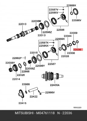Подшипник КПП MITSUBISHI Eclipse синхронизатора OE M04761118 MITSUBISHI