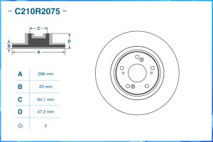 Тормозной диск передний C210R2075 C210R2075 CWORKS