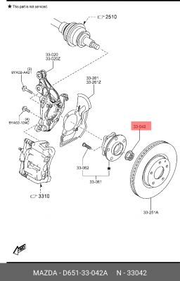 Гайка ступицы MAZDA D651-33-042A D651-33-042A MAZDA
