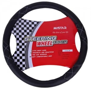 Оплетка руля (XL) 41-43см черная кожа MISTAR MISLT35ABKXL MISTAR