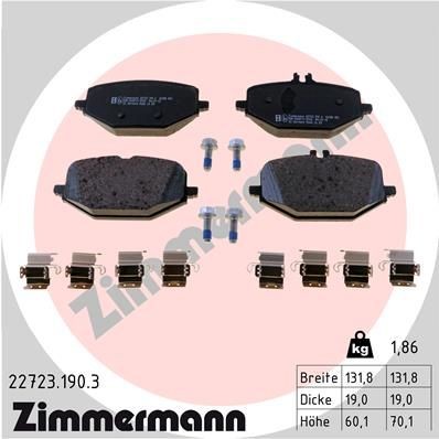 колодки дисковые !задн. 132x60x19 \ MB W463/C167/W167/X167 227231903 ZIMMERMANN