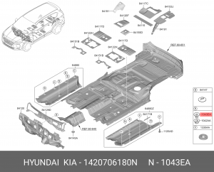 Клипса HYUNDAI KIA OE 1420706180N HYUNDAI KIA