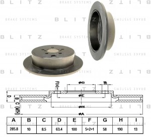 Диск тормозной задний SUBARU Forester/Impreza 07- BS0197 BS0197 BLITZ