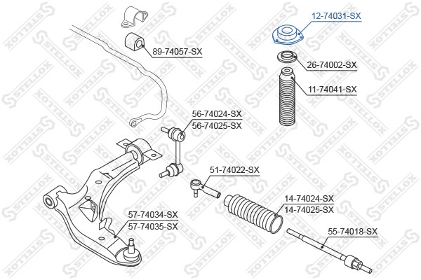 опора амортизатора переднего!\ Nissan Maxima 2.0-3.0 V6 24V 00> 12-74031-SX STELLOX