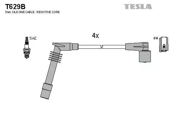 Провод высоковольтный OPEL Astra F (98-05),Corsa B (93-00) комплект TESLA T629B TESLA