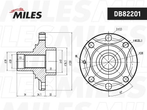 Ступица колеса передняя (тип крепления -шпильки) Chevrolet Lanos 05- Daewoo Nexi DB82201 MILES