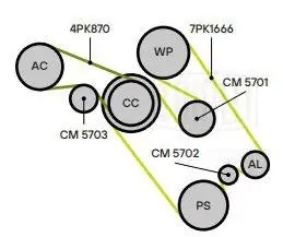 CM 5703 Ролик привод. ремня для а/м BMW X5 E70 (07-) 4.8i (N62) (натяж.) компр.  CM 5703 TRIALLI