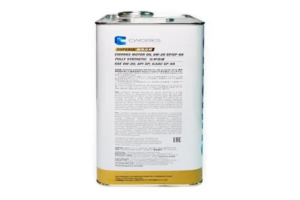 Масло моторное синтетическое Superia 0W20 SP, GF-6A 4л A11SR1004 CWORKS