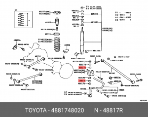 втулка стойки стабилизатора!\ Toyota RAV4 48817-48020 TOYOTA