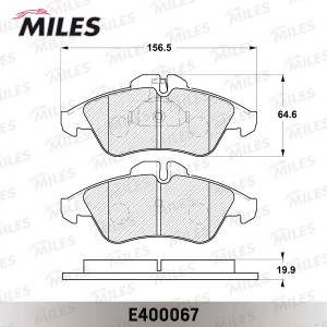 Колодки тормозные передние (без датчика) (Смесь Low-Metallic) MERCEDES SPRINTER  E400067 MILES