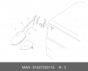 Зеркальное стекло MAN 81637330116 MAN