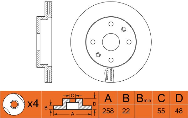 Диск тормозной TOYOTA Corolla / Spacio E11 91-98 RN1245 RN1245 NIBK