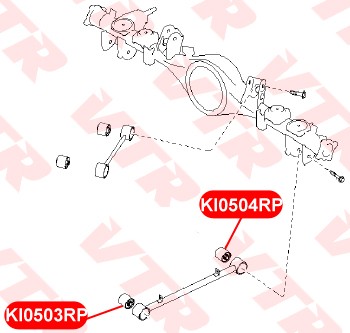 KI0503RP Полиуретановый сайлентблок продольной тяги, передний KI0503RP VTR
