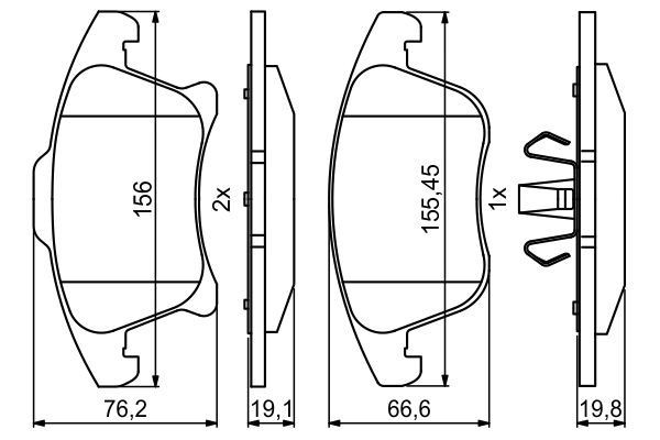 Колодки тормозные FORD Mondeo (15-) передние (4шт.) BOSCH 0986494837 BOSCH