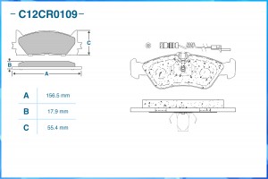 Тормозные колодки задние Low Metallic C12CR0109 C12CR0109 CWORKS