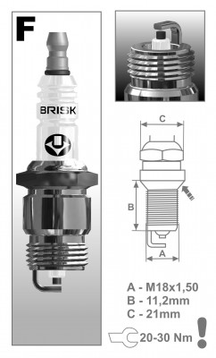 Свеча зажигания SUPER R FR15YC (1367) FR15YC BRISK