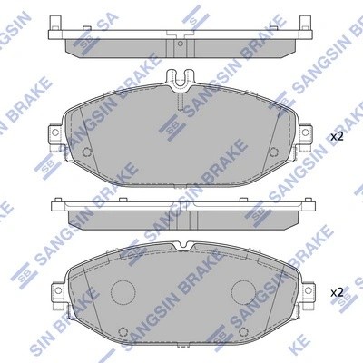 Колодки передние MERCEDES C W205, E W213 SP4001 SP4001 SANGSIN