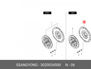 Корзина сцепления SSANGYONG Actyon (12-) (G20D) OE 3020034500 SSANG YONG