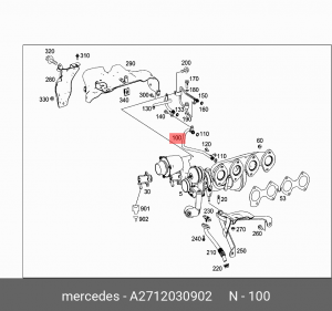 Трубка MERCEDES C системы охлаждения OE A 271 203 09 02 MERCEDES BENZ