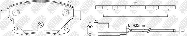 Колодки тормозные дисковые (с датчиком износа) FORD TRANSIT 06-  PN0431W PN0431W NIBK