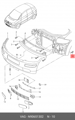 Винт VW AUDI SEAT SKODA OE N 906 513 02 VAG