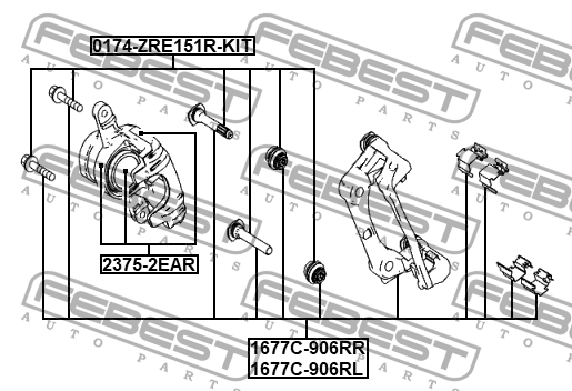 Скоба суппорта задн правая MERCEDES SPRINTER (906) 1677C-906RR 1677C-906RR FEBEST