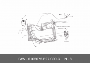 Ручка FAW J6,3250,3310 двери внутренняя левая OE 6105075B27C00C FAW
