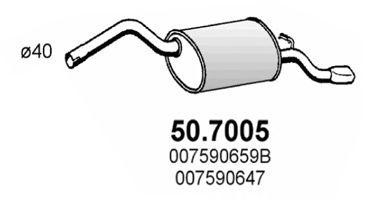 Глушитель SKODA Favorit (89-94),Felicia (94-01) задняя часть ASSO 507005 ASSO