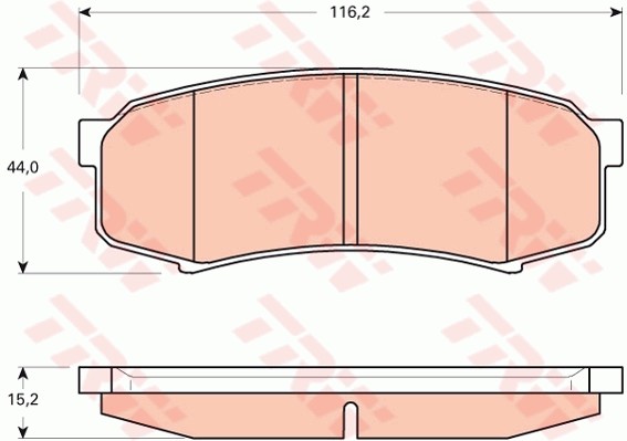 Колодки тормозные TOYOTA Land Cruiser 80, 90, 100 задние (4шт.) (ЗАМЕНА НА GDB11 GDB3464 TRW