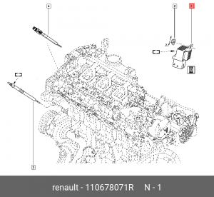 Реле свечей накала 110678071R 110678071R RENAULT