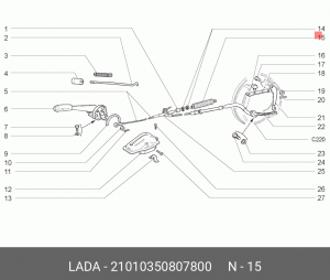 Пружина ВАЗ-2101-2107 стояночного тормоза АвтоВАЗ 21010-3508078-00 LADA VAZ