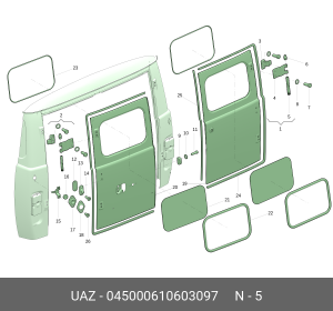 Ось УАЗ-3151,3741 петли двери (ОАО УАЗ) 045000610603097 UAZ UAZ
